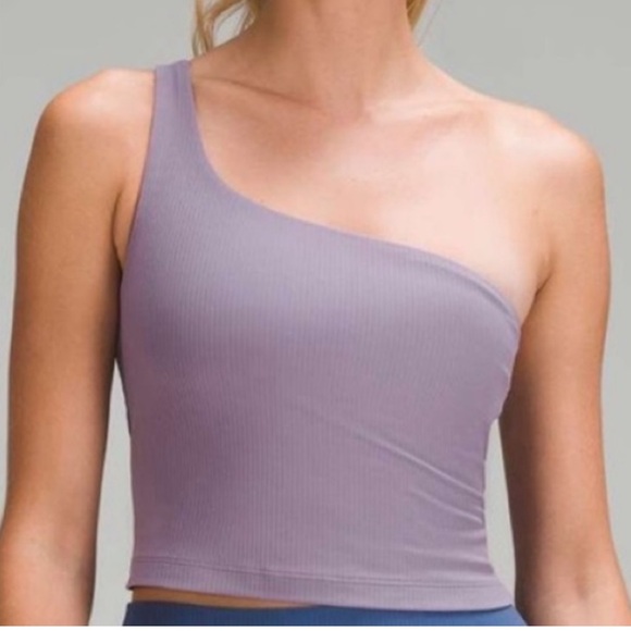 Lululemon Nulu Ribbed Asymmetrical Yoga Tank Top- Purple Ash Size 8 - Picture 1 of 8